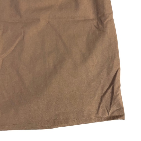 Sabo Tan Brown Pencil Skirt Cotton Linen Blend Business Casual Neutral Large L - Picture 7 of 15